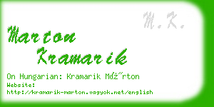 marton kramarik business card